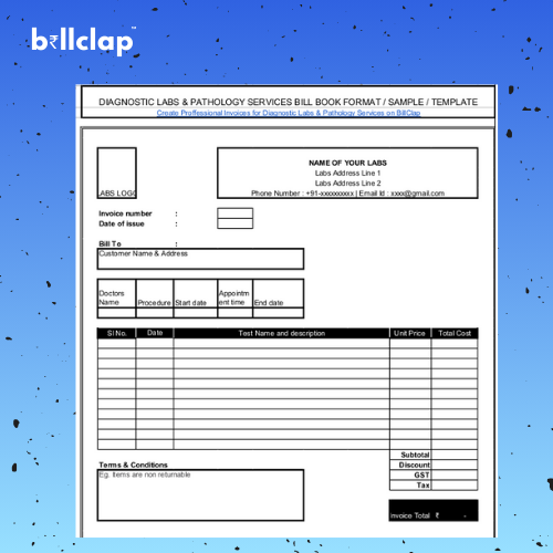Download Diagnostic Labs & Pathology Services bill book format for Free ...
