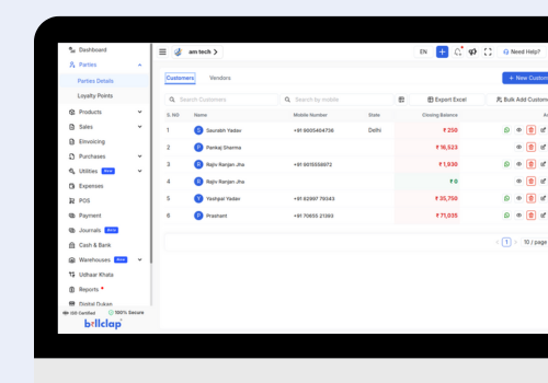 Customer & Vendor Management