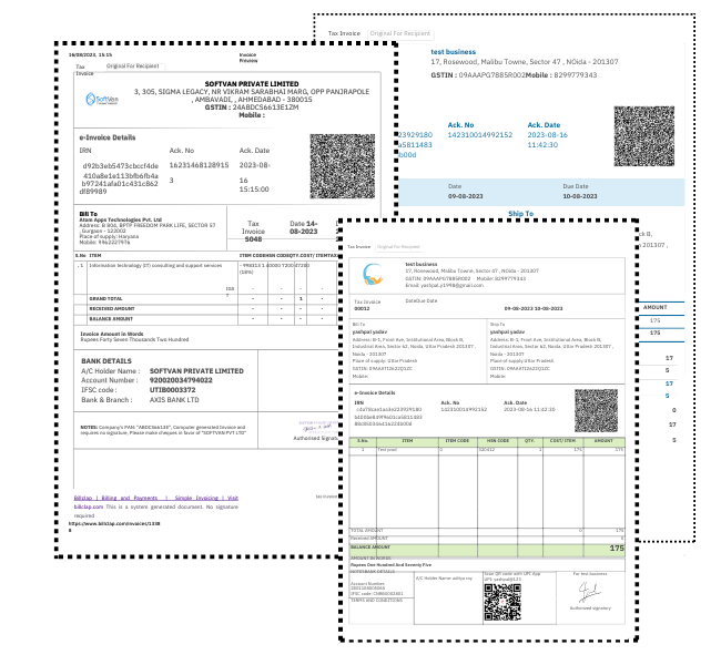 GST invoice templates