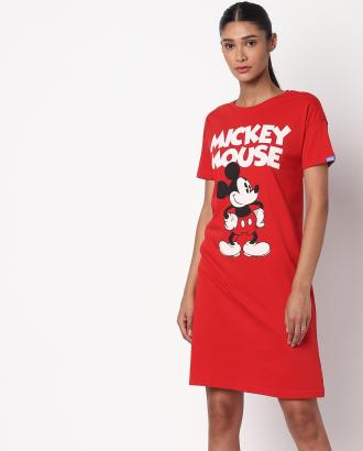 Red Polka Dot Mickey Mouse Printed Nightwear main image 1